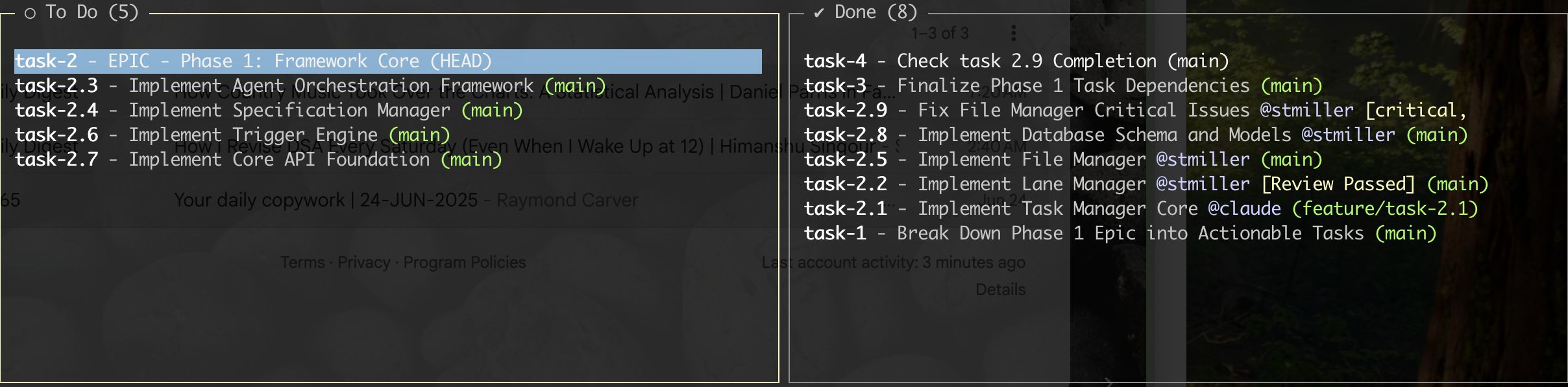 Backlog.md Terminal View