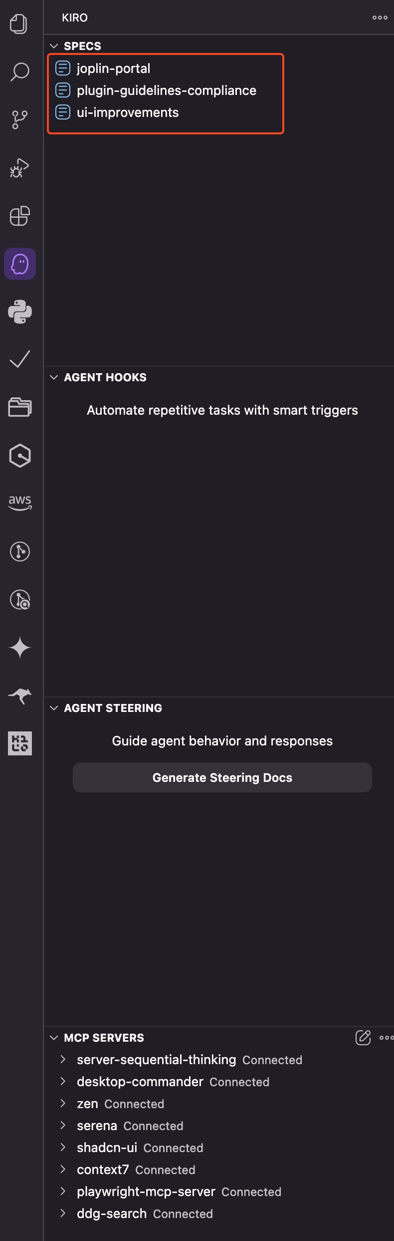 Kiro Specs, Hooks, Steering, and MCP