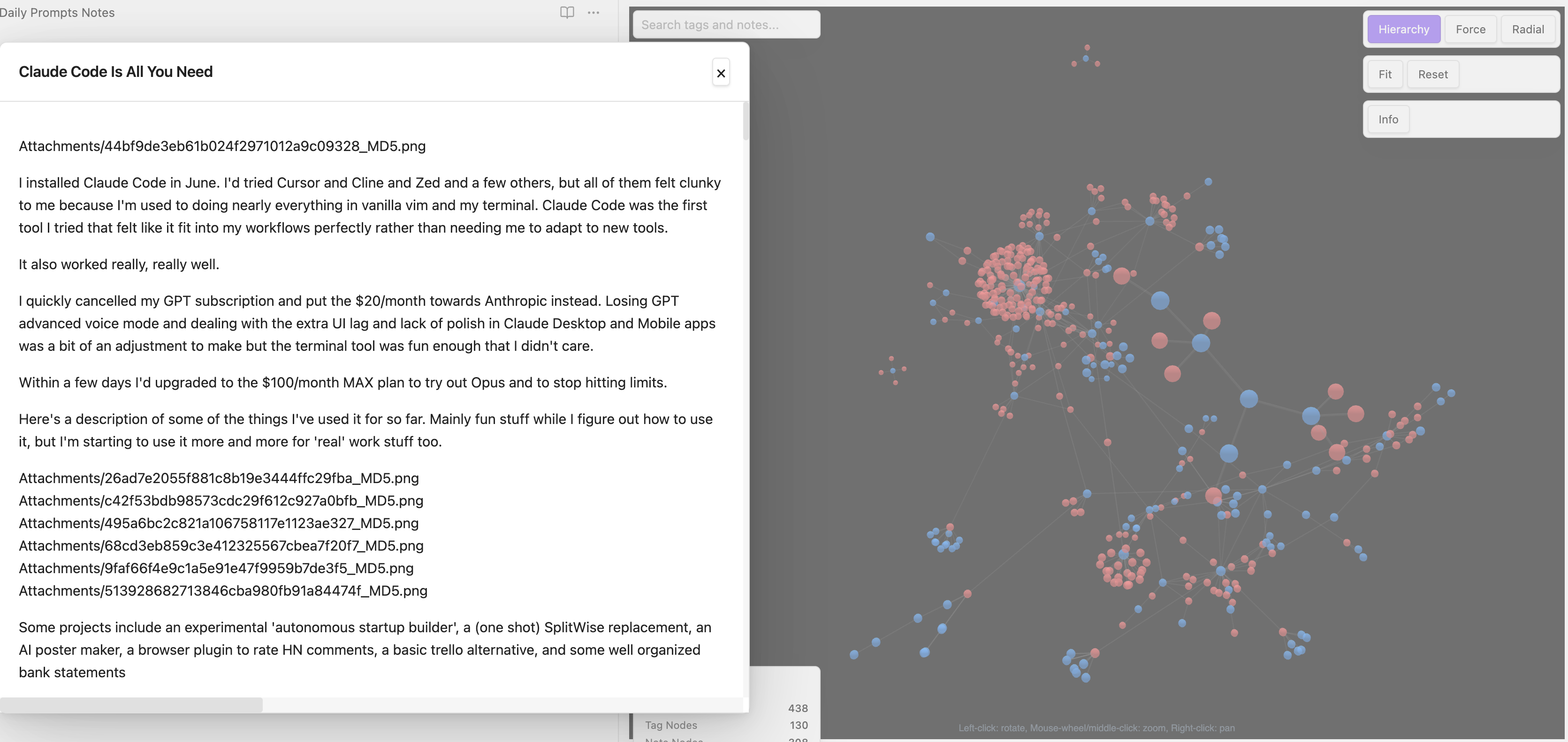 Obsidian 3D Tag Explorer Plugin