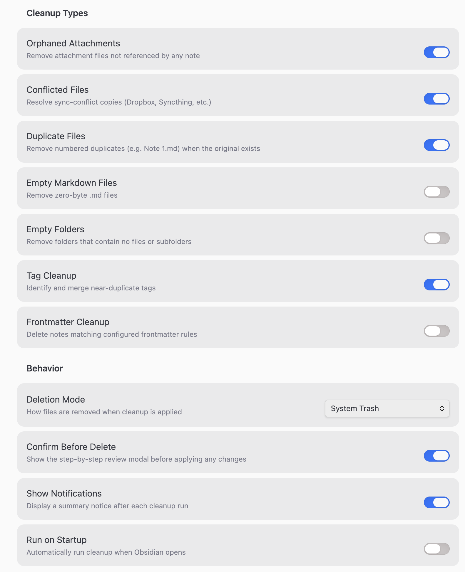 Obisidian Attachement Cleaner Plugin